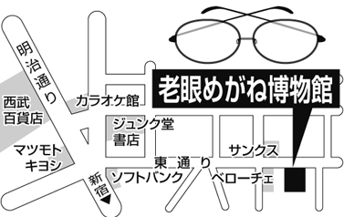 老眼めがね博物館、マップ